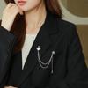 Chain Tassel Planet Suit Pin Brooch Single-Stitched Corsage Mourning Brooch