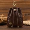 Herren Damen handgefertigt Leder Mini Münzbörse Portemonnaie weiblich Kurzclip Münzbeutel Karten Schlüsseletui Tasche Vintage Münztasche Schlüsseltasche