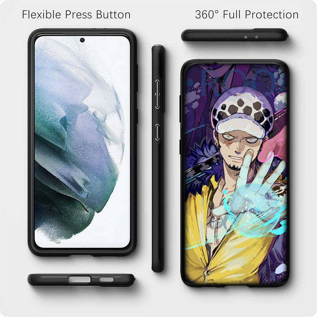 for Samsung Galaxy S25 S24 S23 S22 Ultra FE Plus A17 A37 A57 A56 A55 A06 A16 A15 A36 A26 A35 A05 A25 A54 A34 Case Trafalgar Law Luffy One Piece Anime