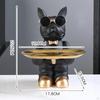 Dog Sculpture Figurine with Tray Desk Organizer Resin Statue for Living Room Table Decoration