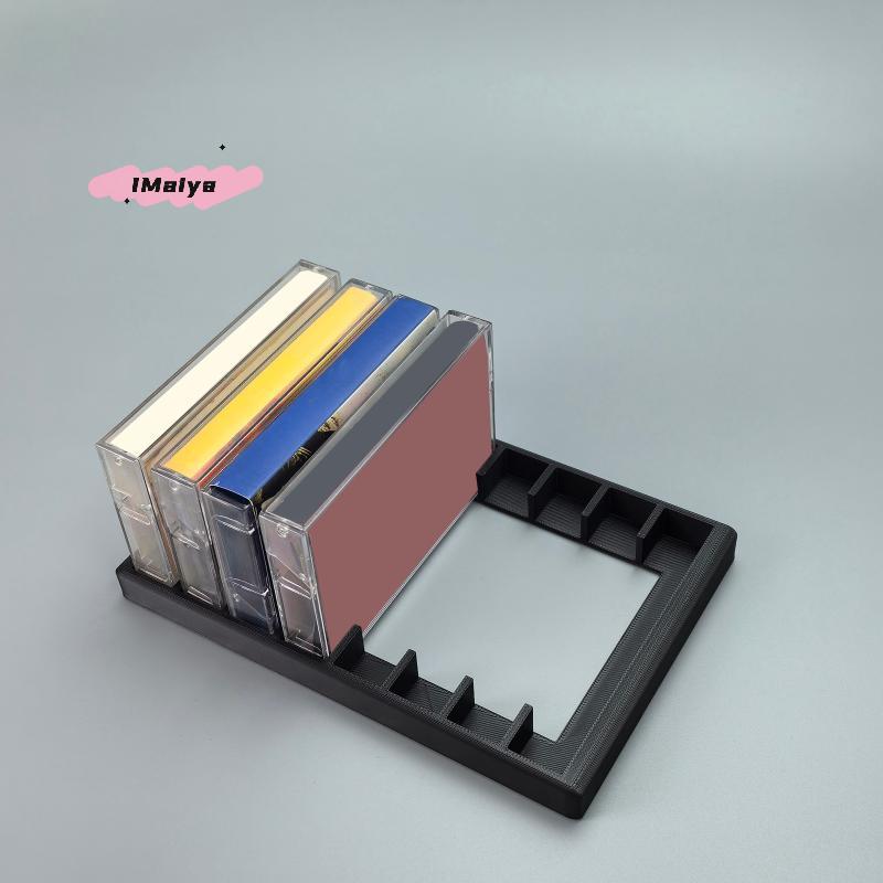 M-1Pcs Audio Cassette Tape Storage Rack Organizer 8/10 Slot Cassette Tape Holder for Studio Desktop Organization