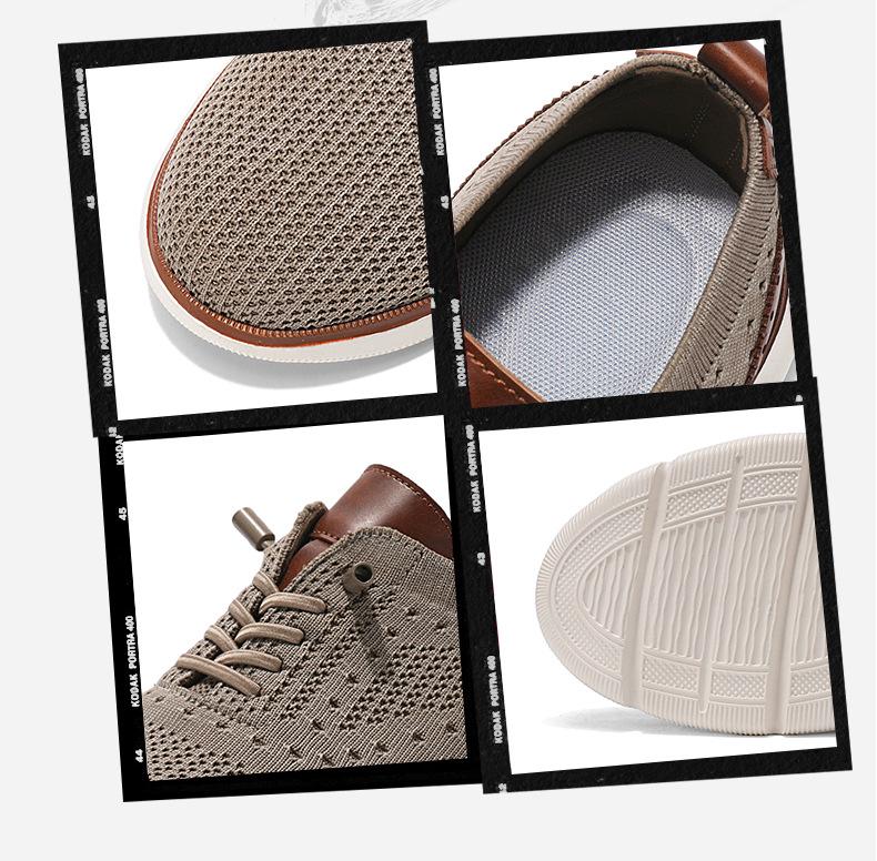 Spring/Summer Men's Lightweight Breathable Slip-on Sport Casual Shoes, Fashionable Dad Style, Plus Size Up to 48