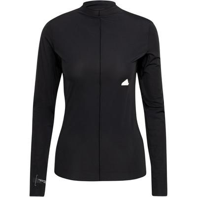 New Long Sleeve T-Shirt With Logo On High Collar Women Tops Black HM2838