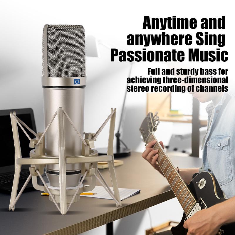 U87 Condenser Microphone Kit for Recording & Streaming: Includes Sound Card for Mobile & Computer