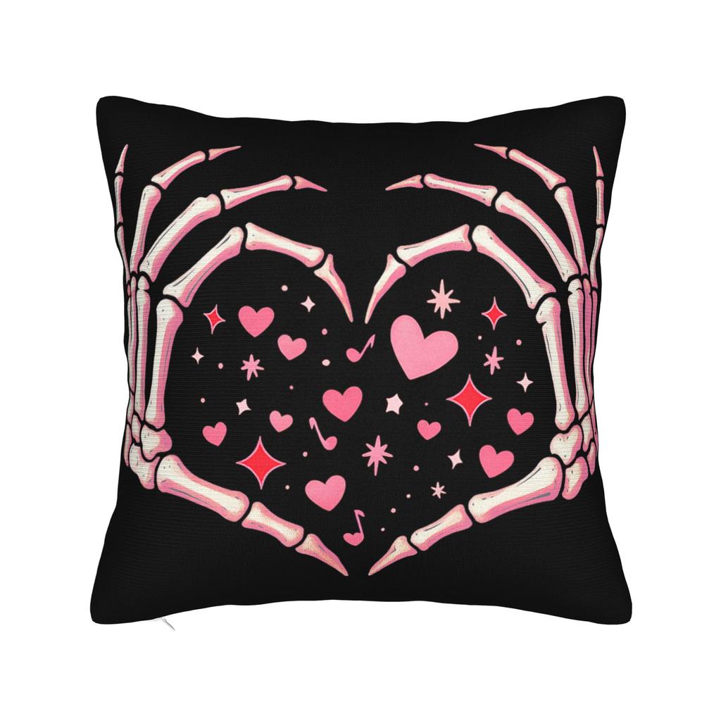 Pillow Case Valentines Day Skeleton Hand Heart Soft Pillow Cover For Wedding Party Home Decor Funny Pillowcases