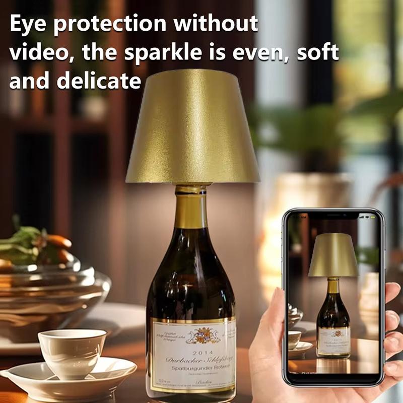 Wireless Bottle Table Lamp Touch Control of 3 Colors and Stepless Dimming Night Lamp Suitable for Bar Wine Bottles Desk Lights