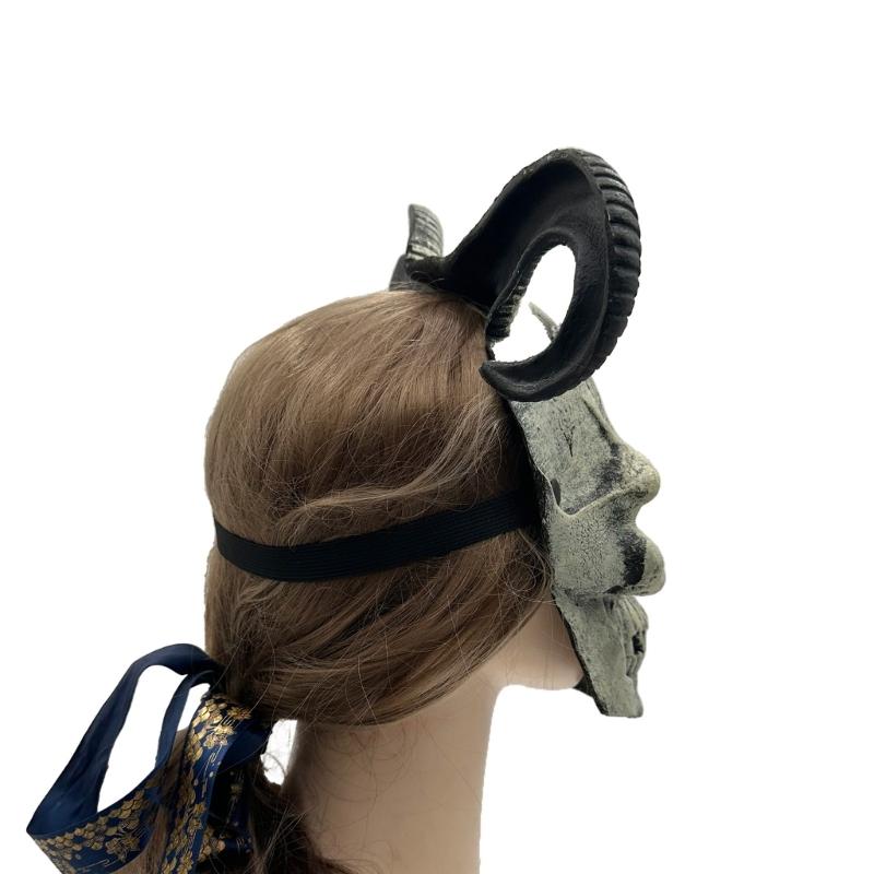 Halloweenové masky Démoni s rohy Maska ďábla Maska hororových monster Párty Cosplay maska pro maškarní plesy Dekorace strašidelného domu