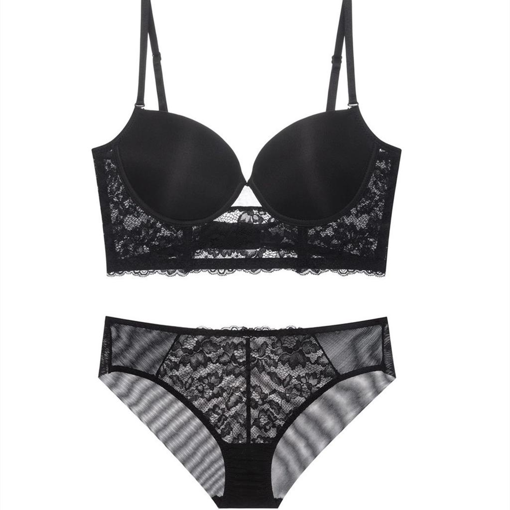 U-shaped Big Halter, Beautiful Back Underwear, Smooth Invisible Soft Steel Ring, Bra, Small Chest Gathering, Upper Support, Bra Set.