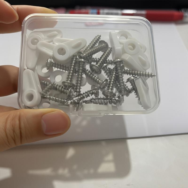 White Screen Replacement Hardware with Screws for Window Repair, Plastic Retainers for Home Fitting and Spare Storage