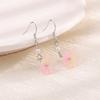 Transparent Pink Small Flower Pearl Earrings Spring  Style Girl Elegant Morning Glory Magnolia Ear Hook Long