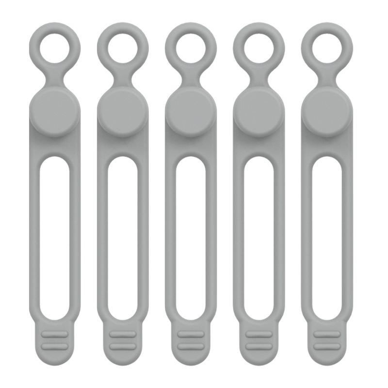 5 Pieces Cord Ties Silicone Cable Wire Ties Buckle Design Reusable Soft Cord Wraps for Kitchen Appliance Cord USB Charging Cable