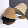 Cappello di Paglia Estivo da Donna All-match Ombreggiante Cappello da Vacanza Fresco Cappello da Pescatore da Spiaggia Pieghevole Giapponese a Forma di Campana Femminile