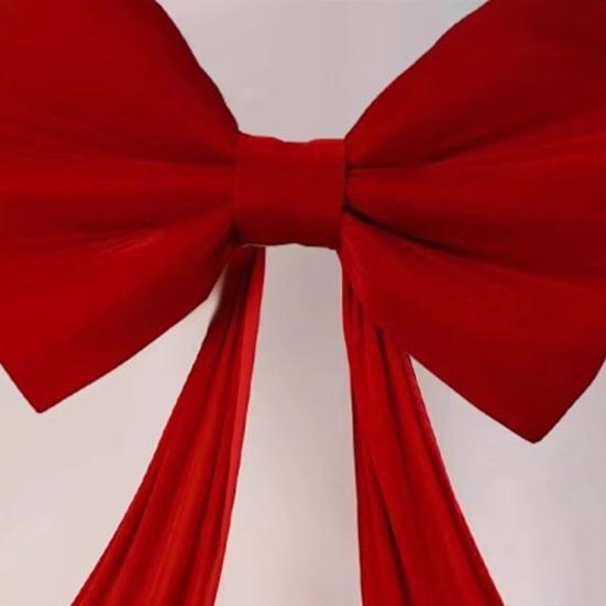 Extra Nagy Piros Bársony Masni Piros Bársony Csokornyakkendő Karácsonyi Dísz Arany Metál Szállal Fa Girland Ünnepi Dekoráció