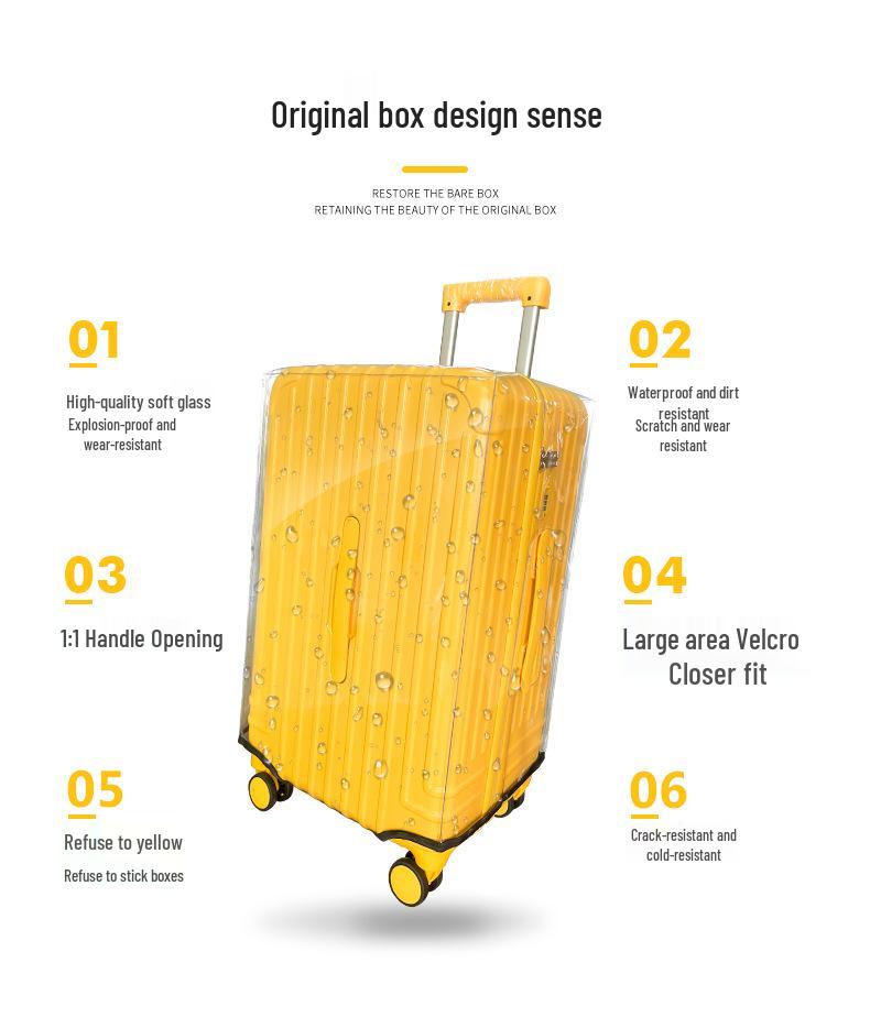 Transparent Waterproof PVC Luggage Protector for Trolley Suitcases - Wear-Resistant and Dust-Proof