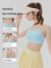 Women's Color-Block Yoga Bra: Two-Shoulder Strap, Fixed Pads, Bare-Back Design, Quick-Dry, Moisture-Wicking.