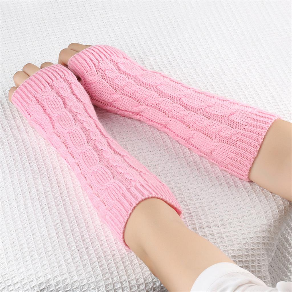 1pair Women's Wool Arm Covers Winter Comfortable Oversleeves Knitted Sleeves for Winter Comfort