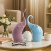 Beautiful Ceramic Elephant Family for Home Decor (Pack of 1,Multi-Coloured)