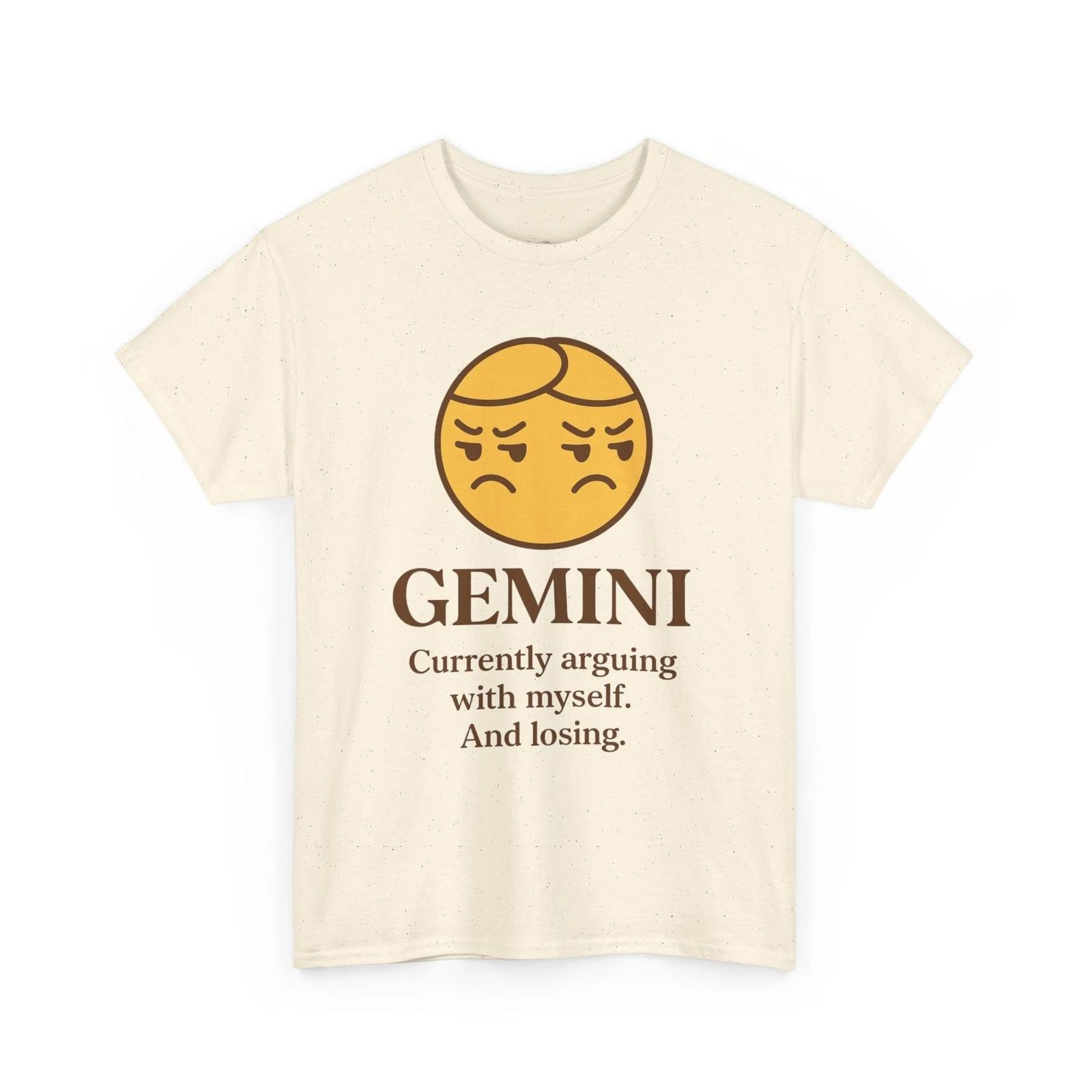 Gemini Twin-Faced Emoji Unisex Tee, Zodiac Astrology Shirt, Argumentative Gemini 2XL