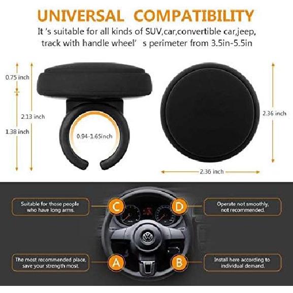 No Tool Required Easy Set Up Silicone Steering Wheel Spinners For Automobiles