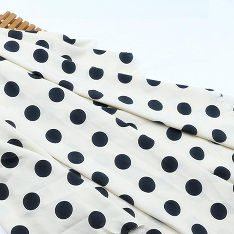 Multi-Color Polka Dot Stripe Printed Elastic Chiffon Drape Fabric for Handmade Sewing Tops Clothes Skirts Dresses Blouse Cloth