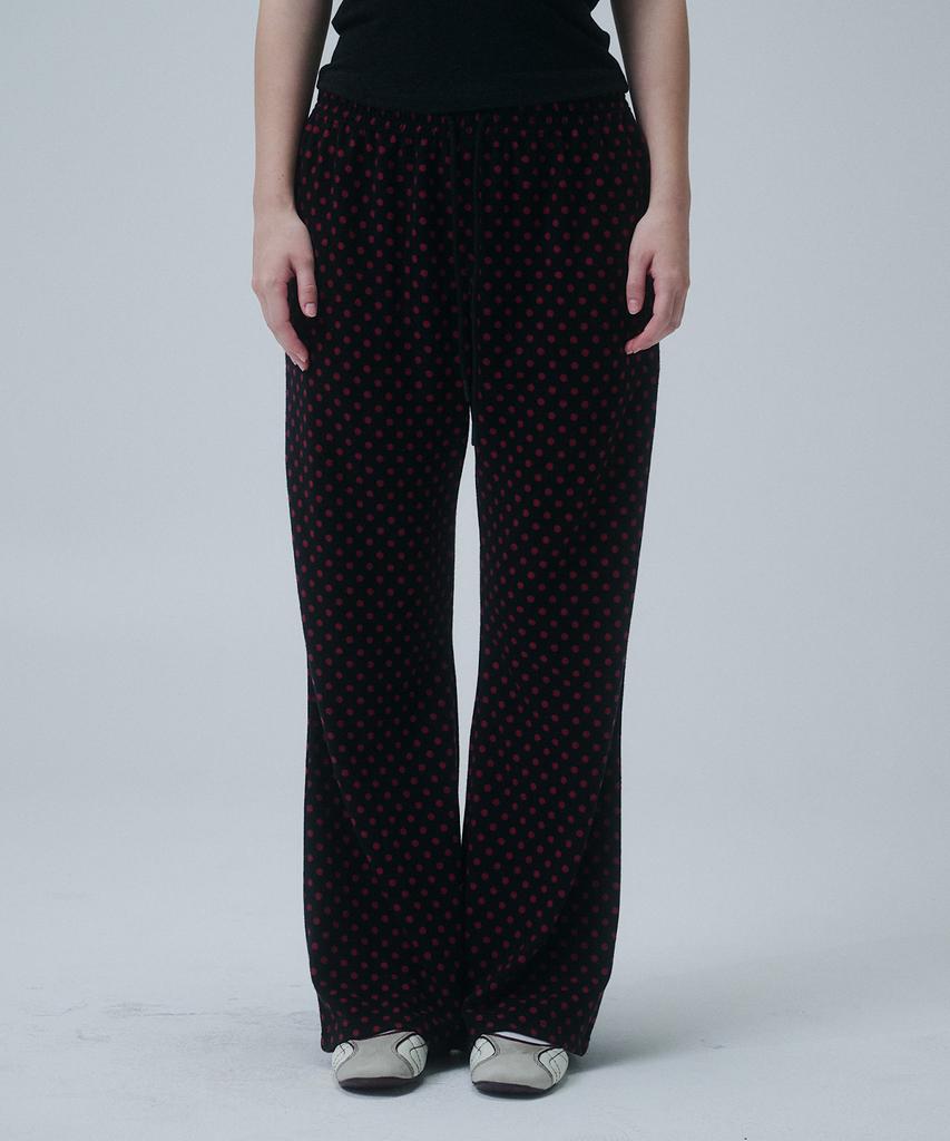 FUNFROMFUN Dot Banding Pants, Black+Pink