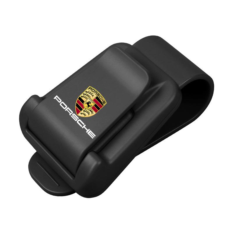 

ABS Car Sun Visor Glasses Clip Sunglasses Storage Holder For Porsche Cayenne Panamera Macan 911 718 Taycan Boxster Cayman Pajun