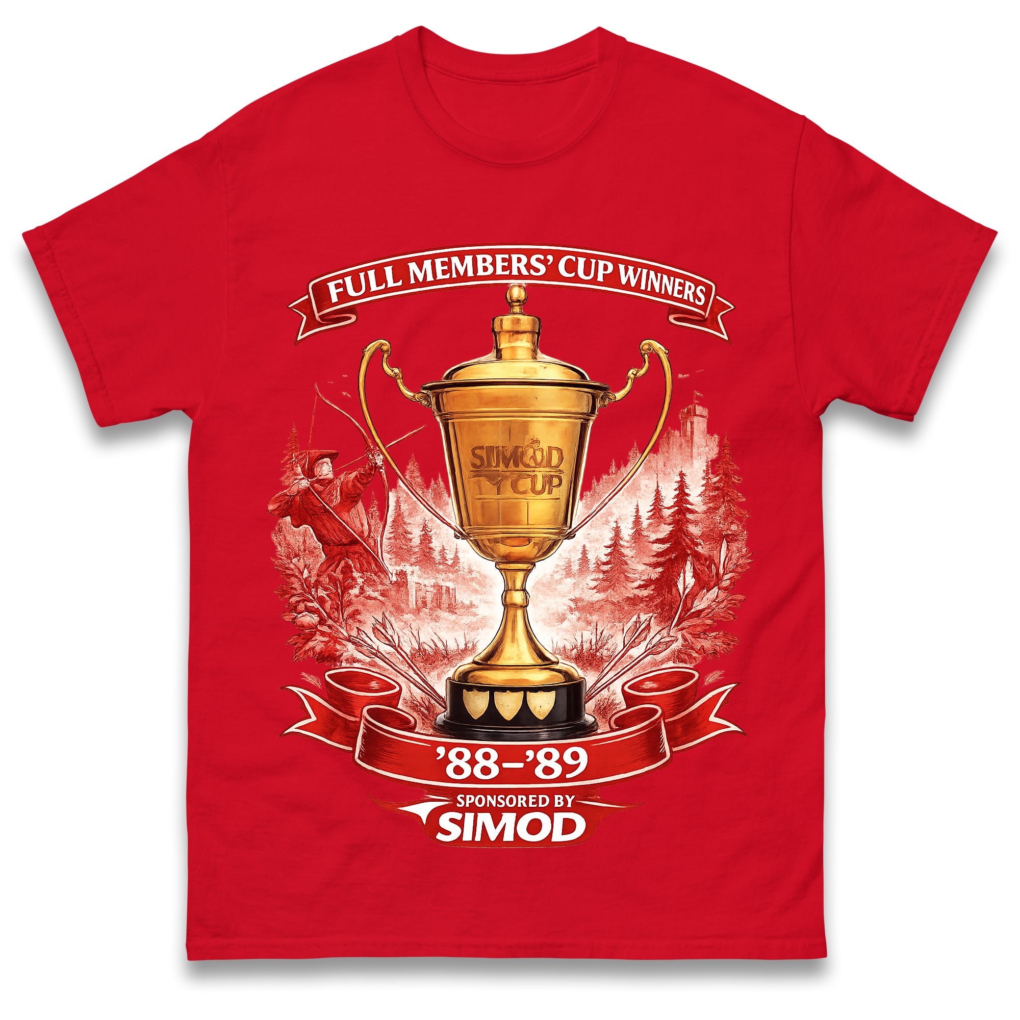 Retro Nottm Forest Full Members Cup Winners 1988-89 T Shirt Tshirt Mens Womens Unisex Tops Tees 2XL