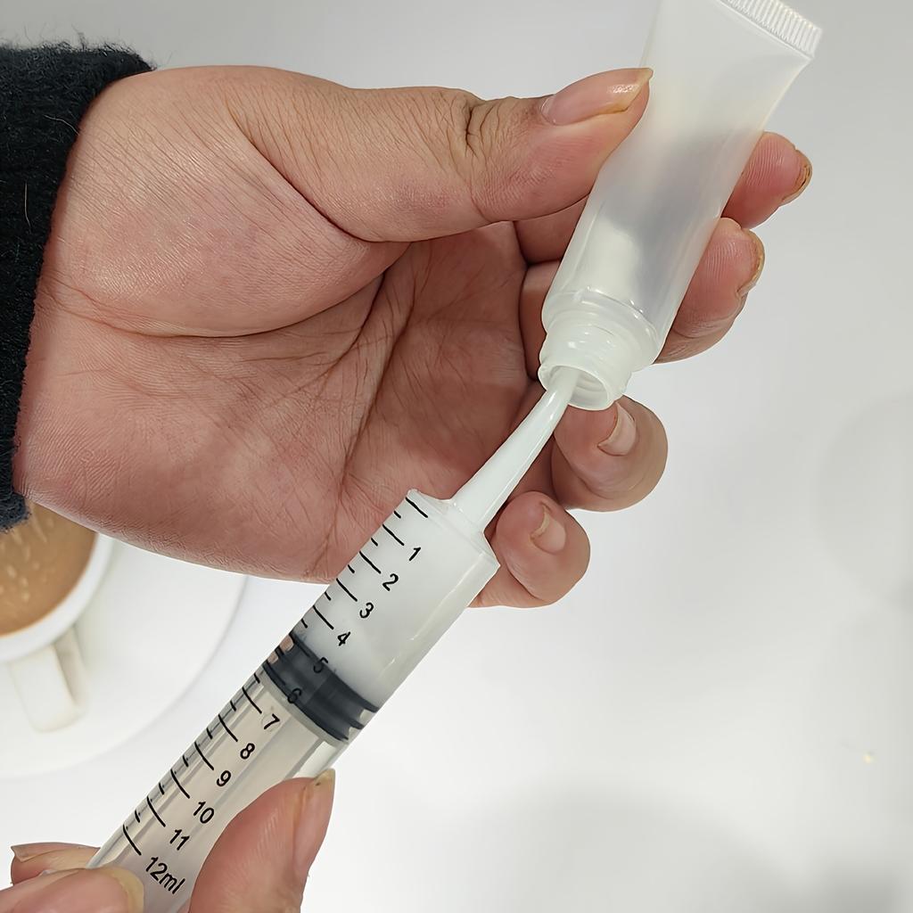 4-piece Set of 0.17 Oz Plastic Syringes for Dispensing Liquid Samples, Precise Dosing, Unscented,
