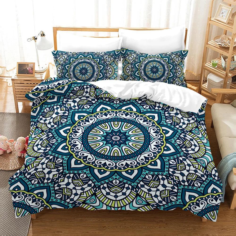 New 228x228 Bedding Bed Cover Set Bohemia 3d Duvetcover 2pcs Pillowcase Queen Size Comforter Sets Home Textiles -no Bed Sheets