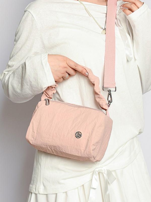 Nylon Boston Shoulder Bag With Zipper Closure For Daily Use