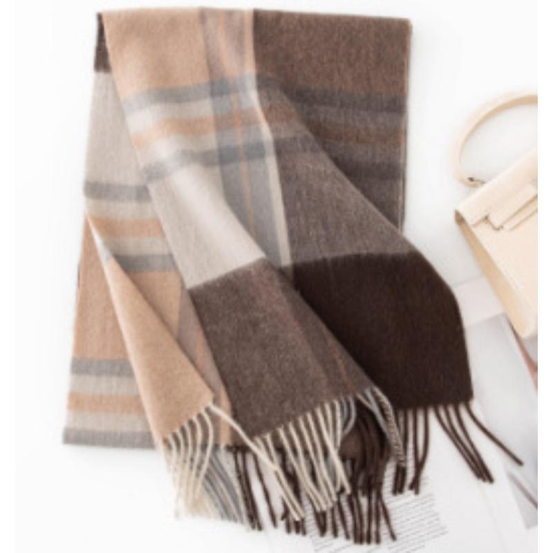 Light Luxury and High End Versatile Thickened Autumn and Winter Scarf Couple New Year Plaid Warm Scarf