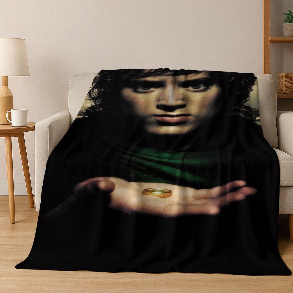 

26 Style L-Lord of Rings H-Hobbit Movie Flannel Blanket,Warm and Cozy Soft Throw Blanket for Home Bedroom Bed Sofa Cover Gift 75x90cm