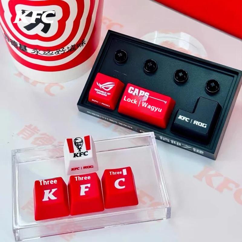 1 Sett Anime Tegneserie Perifer Leketøyssett Kfc Tastehette Mekanisk Tastatur Modell Samling Ornamenter Fans Gaver