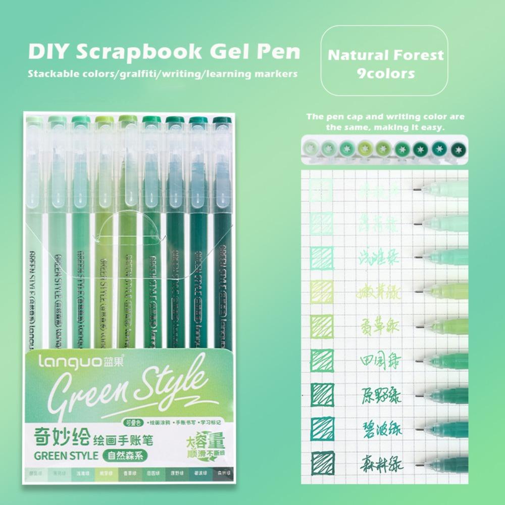 9pcs Art Painting Graffiti Art Markers Large Capacity Highlighter Pen Color Gel Pen  Gift