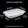 American Rectangular PP Disposable Lunch Box with Lid, Food Grade, Thickened for Takeaway