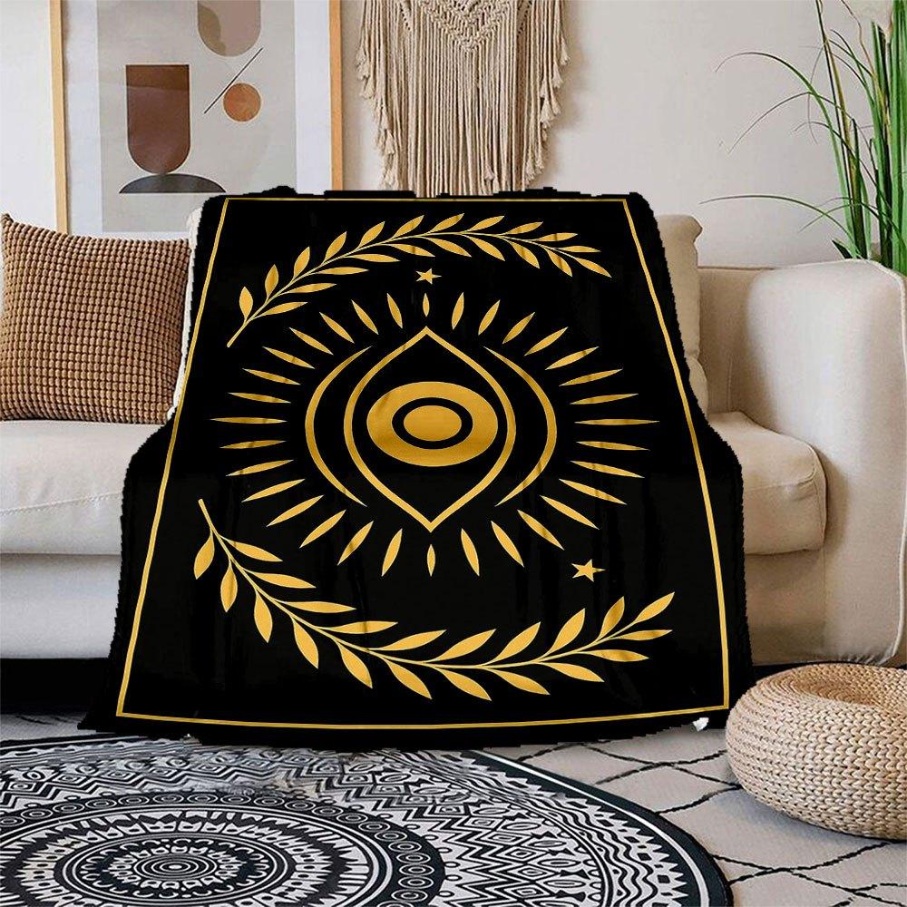 

Golden Eye of Providence Wall Art PrintBlanket Flannel Throw Blanket for Sofa, Bed, Travel, Camping, Office, Couch, Chair, And Bed Gift for 150x180cm