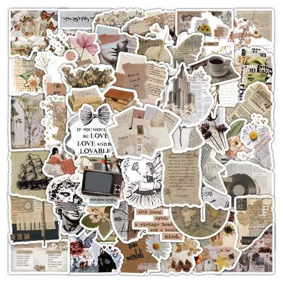 10/25/50pcs Retro Diary Pieces Art Graffiti Stickers for Phone Laptop Guitar Helmet Travel Luggage Skateboard Car DIY
