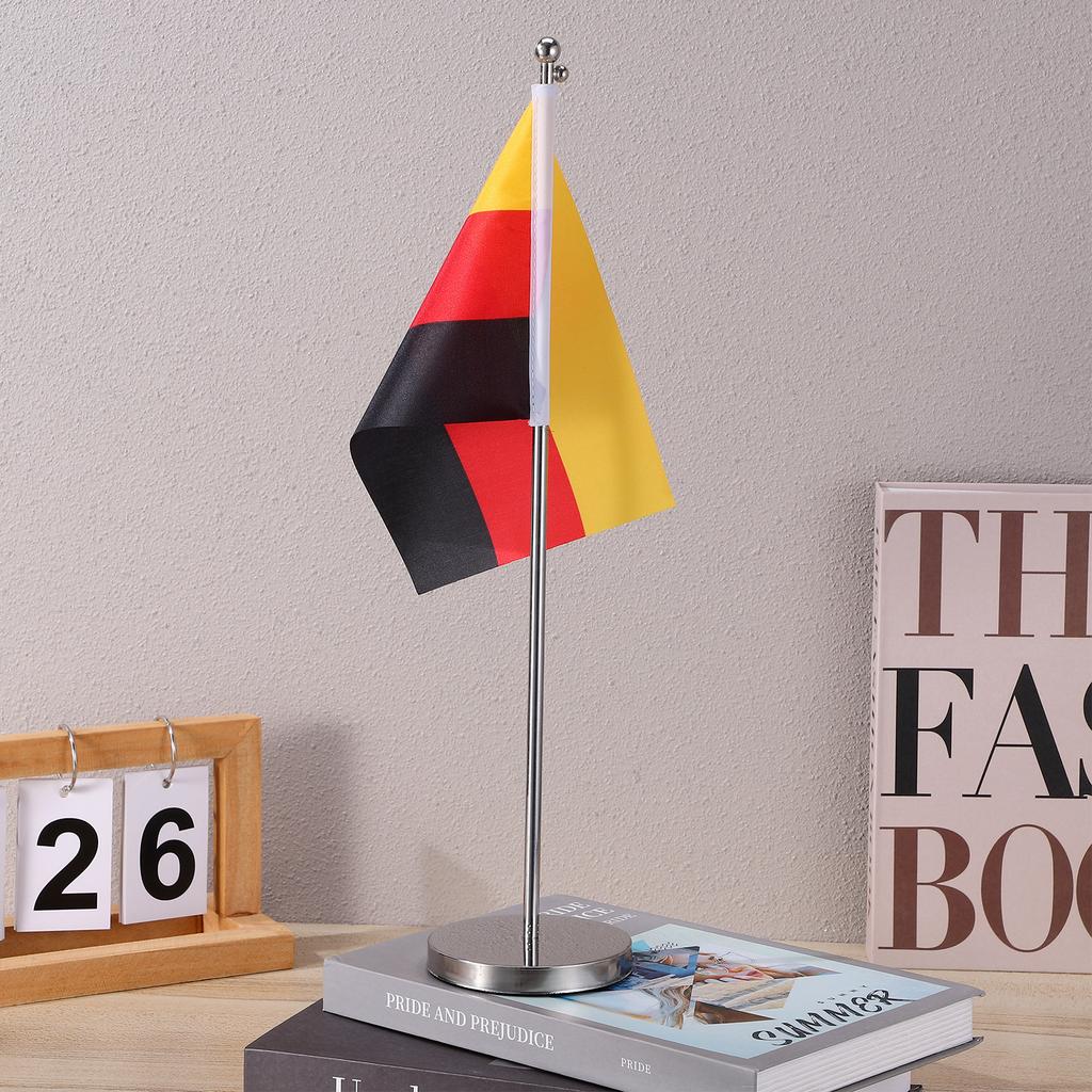 10.8 Inch Telescopic Household Flag Holder Sturdy Stainless Steel Desktop Flag Base Office Supply Office Accessory