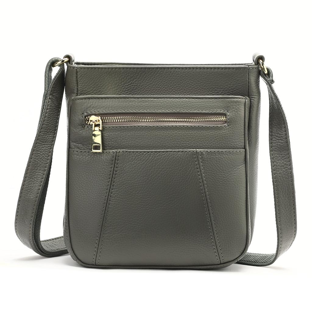 Genuine Leather Bag Ladies Shoulder Bag Multi Compartment Crossbody Bag Cowhide Shoulder Crossbody Bag