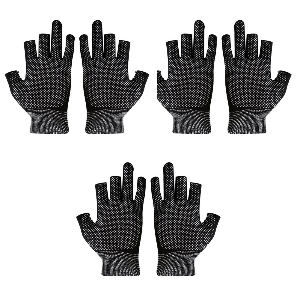 3 Fingers Cut Universal Fishing Gloves Half Finger Summer Outdoor Angling Sunscreen Anti-Slip Gloves Sports Fishing Accessories