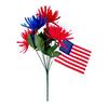 Yousheng Independence Day UV Resistant Faux Flowers, 4th of July Artificial Flower, 250th Anniversary Artificial Bouquet, Red White Blue Patriotic