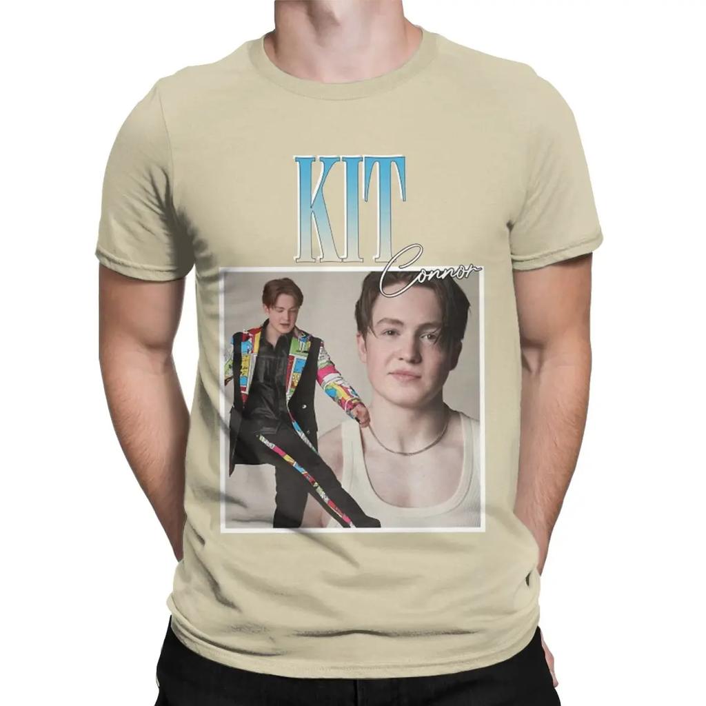 Men's T-Shirt Kit Connor Retro Nelson Cool Pure Cotton Tees Short Sleeve T Shirt Crewneck Clothing Plus Size
