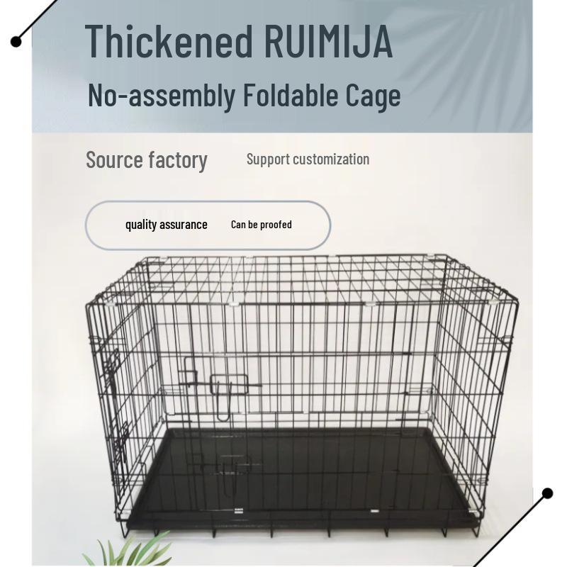 

Foldable Thickened Iron Dog Cage with Open Bottom 48*33*42, 5.3 kg чёрный