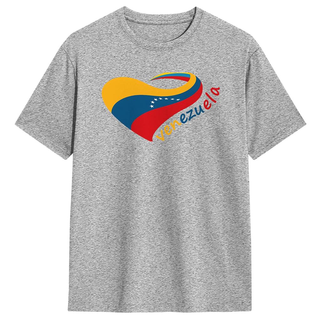 Unisex Heart Of Venezuela T Shirts  Cotton Tops Summer YK Funny Short Sleeve TShirt Crew Neck Harajuku Casual Tee Shirt