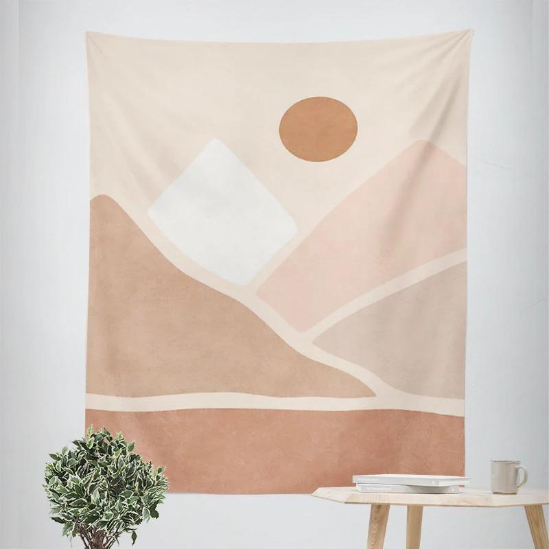 Simple Illustration Style Decorative Tapestry Home Wall Decoration Office Living Room Tapestry