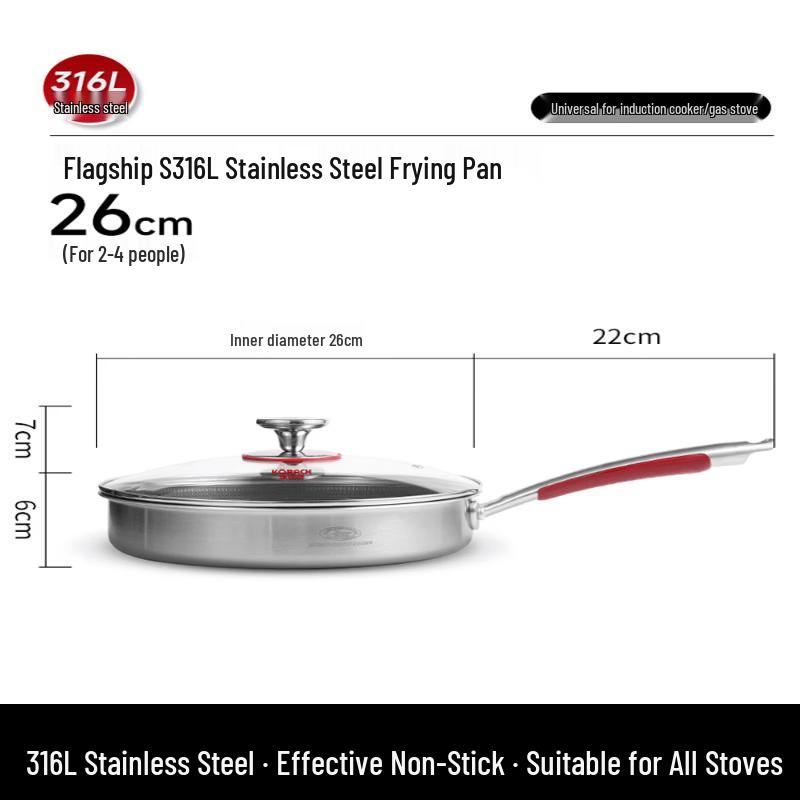 Kangbakh Flagship S 316L Stainless Steel Honeycomb Non-Stick Frying Pan