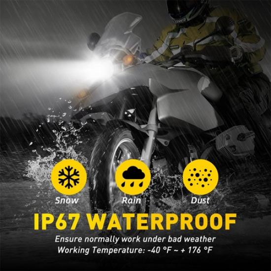 For Motorcycle H4 6000K LED Hi/Lo Front Beam Light Bulb Bright Super Headlight