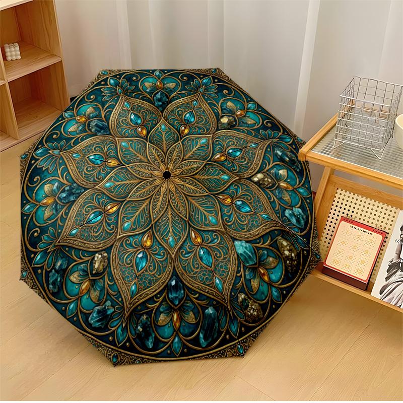 

Frog Mandala Moon Printed umbrella windproof folding umbrella portable sun and rain umbrella suitable for gifting