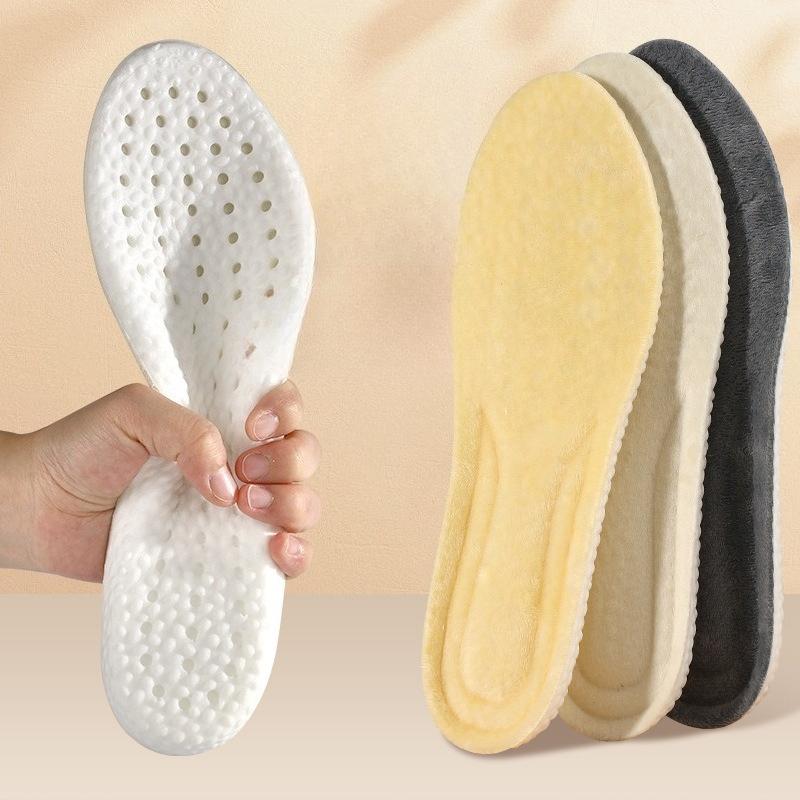 3pair Fleece Thickened Warm Sports Insole Antibacterial Deodorant Comfortable Breathable Sweat Absorption Shoe Pad Walking Pad