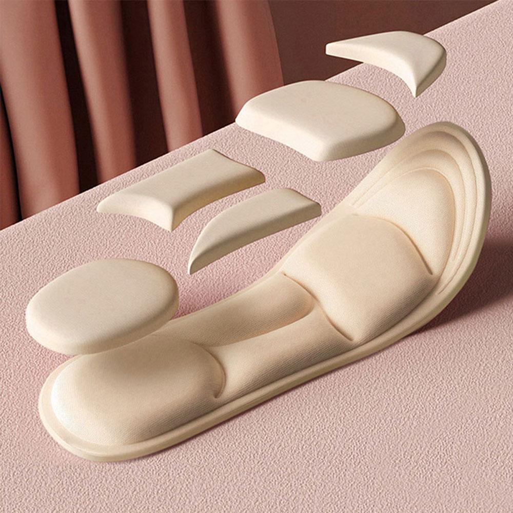 4pcs 5D Massage Memory Foam Insole, Thickened Breathable Cushioning, Comfortable Insole For High Heels